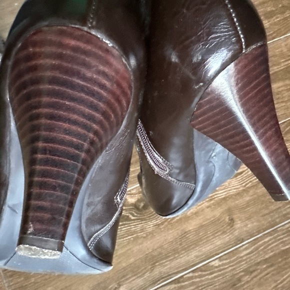 Franco Sarto Dark Brown Leather Heeled Size 8.5 - Picture 9 of 9